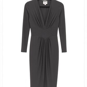 Armani Collezioni Black Dress Size 10 w/ Chevron-Stitched Cummerbund Waist